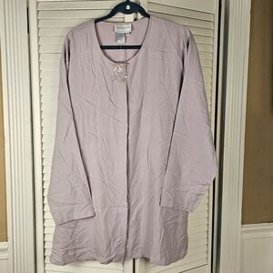 NWT Vintage‎ Morning Side Womens Violet Silk Long Sleeve Blouse Morningside 24W